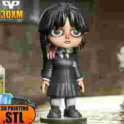 Wednesday Addams Chibi STL for 3D Printing 3DXM ChibiSTL