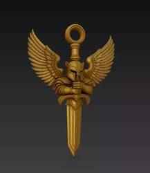 Winged Knight Dagger - Fantasy Sword 3D Model