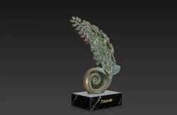 Wisteria flower sculpture design art display piece with STL