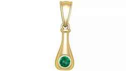 Yellow Gold Emerald Pendant 3D Printable Model