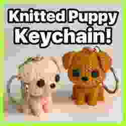 Knitted Puppy Keychain