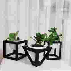 Dikdörtgen, üçgen, kare dekoratif saksı