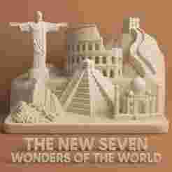 7 Wonders of the Modern World - 3D Printable STL Pack (Collectible Statue Set for Display or Gift)