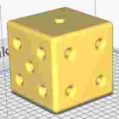 A dice with holes