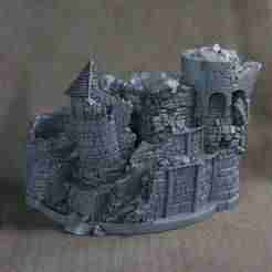 A dilapidated castle