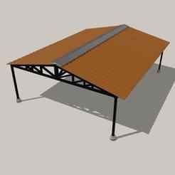 A miniature tent structure that can be assembled and disassembled using magnetic fasteners 64 scale for hotwheels or miniscale