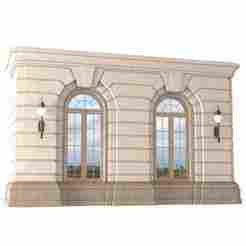 Arched rusticated facade Wall window arch 3D model