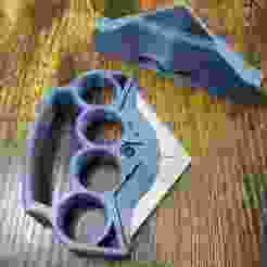 Box Cutter Ulu Knife - Steel Knuckles