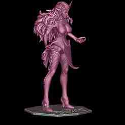 Chaos Gown Hellfire Gala Scarlet Witch costume Marvel Rivals  Naked Action Figure for 3d printing