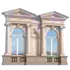 Classic facade with pediment 3D model