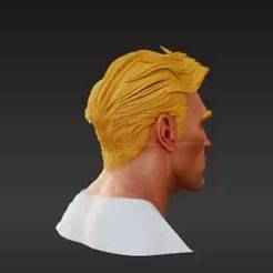 Customizable Blonde Haired Superhero Head - 3D Printable 1/12 Scale Replacement Part