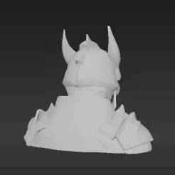 Dark Conqueror Battle Helmet 3D Print - Menacing General Head for Custom Action Figure Scale 1:12