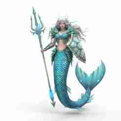 Deep Sea Warrior Maiden - Fantasy Aquatic Siren 3D Print Model for Resin & FDM