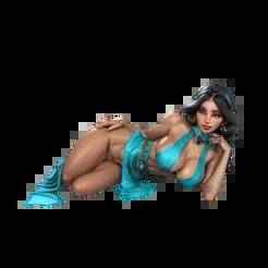 👑🪔 Desert Seductress - Lying Princess Pose | 3D Printable Figure