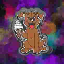 Dog Eating Ice-Cream Freshie Mold