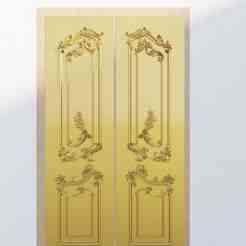 Elegant Woodcarved Door with Rose Motif for CNC