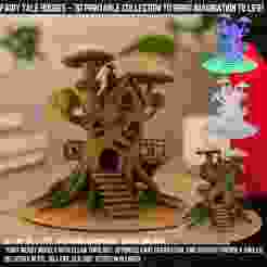 Fairytale Detailed Elf Treehouse 3D Model
