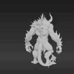 Fierce Horned Demon Character STL - Lean Bipedal Monster for Tabletop & Gaming