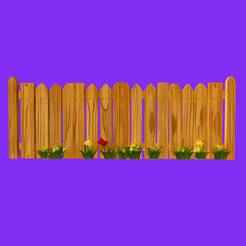 Garden Picket Fence with Flowers