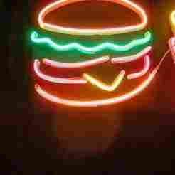 hamburger neon sign
