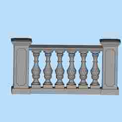 house guardrail stone pillar stone railing 11 fence shape scene digital model