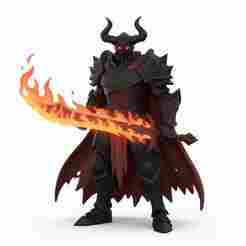 Infernal Sentinel with Blazing Blade - Epic Dark Fantasy Knight Miniature for Tabletop RPGs, Wargaming & Collectors