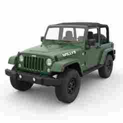 Jeep Wrangler Willys - car, vehicle, automobile, sports car, classic car, race car, toy car, RC car, 3D car model, sedan, SUV, pickup truck, convertible, hatchback, coupe, luxury car, supercar, electric car, 4x4, car toy, RCcar body / RC car shell, slot c