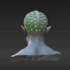 Menacing Cybernetic Villain Head - High-Dome Alien Figure Upgrade STL