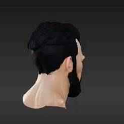 Menacing Wasteland Commander Head for 1:12 & 1:6 Figures - Stubble, Slick Hair, Intense Expression Custom Sculpt