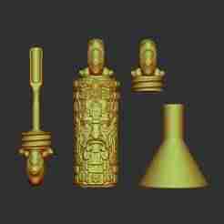 MINI CANISTER SNIFFER CANISTER INHALER RESERVOIR AZTEC TOTEM - ANCIENT SERIES