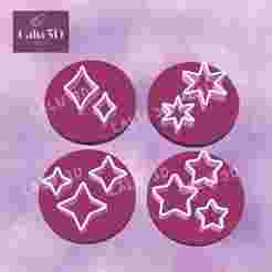 MINI GLITTER GLITTER STAMPS X4 U.