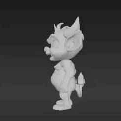 Mischievous Demon Mascot Figurine - Dynamic Stylized Character STL