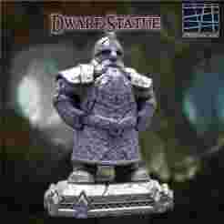 Old Dwarf Statue  28 mm Tabletop Terrain