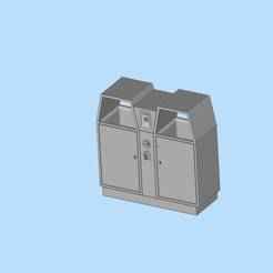 Outdoor aluminum alloy double-tube trash can with waste smoke outlet scene digital model