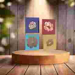 peony stencil kit x4