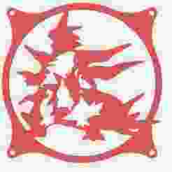 Pokemon Mega Tyranitar Pupitar Larvitar Family Silhouette 120mm Fan Cover