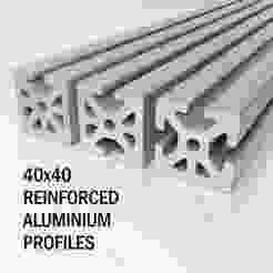 Printable 4040 Reinforced Aluminum Profile – 1, 2 & 3 Slot T-Slot Beams, European Standard (50 to 500mm)