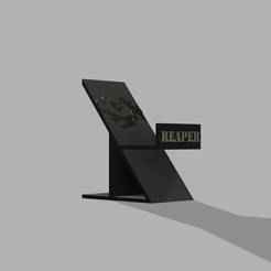 Reaper-Inspired Display Stand (with Name) - Controller & Phone Holder