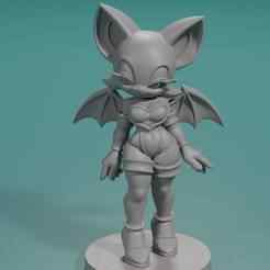 Rouge the Bat - Sexy Curvy Anthro STL Figure for 3D Print