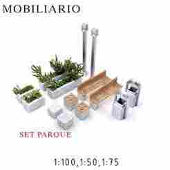 SET OF URBAN FURNITURE PARK MODELS