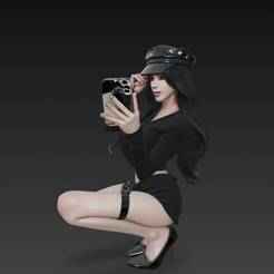 SEXY BUSTY MILF young girl in black squat NSFW CURVY BBW GIRL