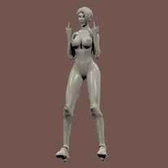 Sexy nude girl with perfect body showing middle finger nsfw sculptures