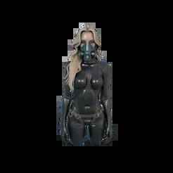 Sexy Woman in Respirator Gas Mask