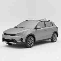 Single STL Kia Rio X-Line - sketchup car, ztl car, hummer, dragster, retro car, mitsubishi lancer evo, maya car, textured car 3D Model