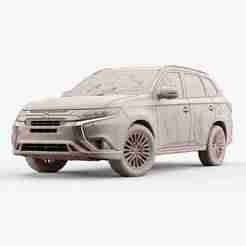 Single STL Mitsubishi Outlander PHEV 4WD - unity car, fiat, tuner car, rigged car, van, maya car, hatchback, koenigsegg 3D Model