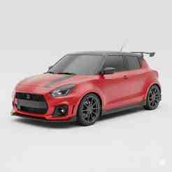 Single STL Suzuki Swift Sport GLX - toon car, toyota supra, vehicle, electric car, blend car, fbx car, detailed car, dodge challenger 3D Model