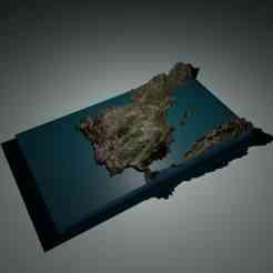Spain Map Topography 3D Printing