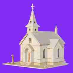 Traditional White Church Building