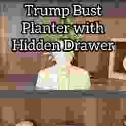 Trump Bust Planter with Hidden Drawer