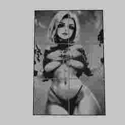 WALL ART - a woman with big tits and big boobs